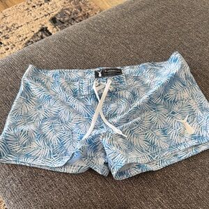 Tuna Skin Blue Leaf Print Swim Shorts Large